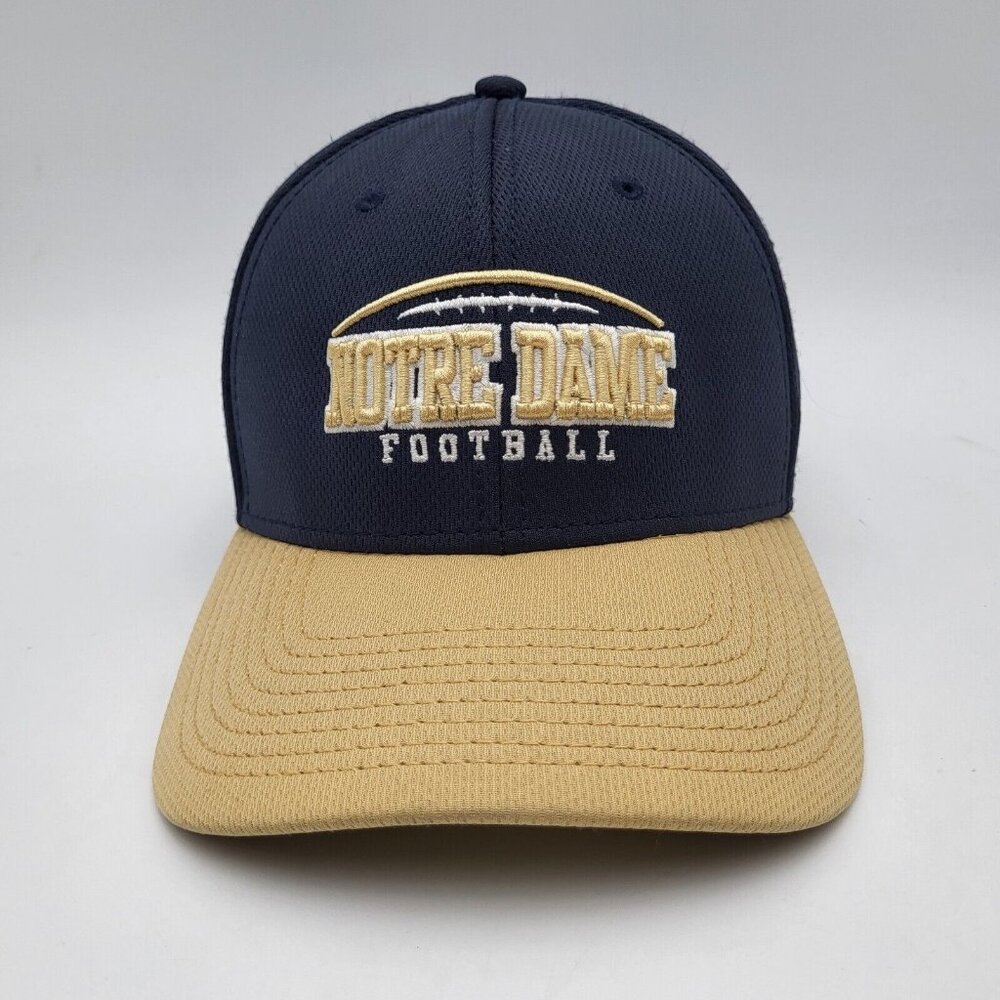 University of Notre Dame Fighting Irish Hat Cap Blue‎ Gold Fitted S/M Dome Mens